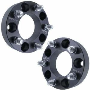 1.5" 5x5 Wheel Spacers - Fits Chevy Fits GMC 1500 2wd 5 Lug Yukon Blazer Tahoe - 1.5 Inch (38mm), 5x127, 14x1.5 Studs - Pair of 2 - Black