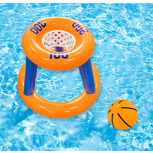 One Orange Inflatable Basketball Hoop, Pool Party Water Play Toy - Pack of 2