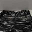 Milumia Women's Ruched Faux Leather Mini Shorts High Waist Sexy Going Out Rave Shorts XL, Black