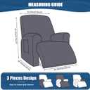 TAOCOCO Recliner Chair Covers Stretch Recliner Covers for Recliner Chair, Polyester Reclining Chair Cover with Arms 3-Piece Soft, Durable and Skin-Friendly Furniture Protector (1 Seater, Black)