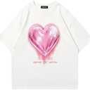 Vamtac Love Balloon Graphic Tees Men Y2k Oversized Cute Tshirts Summer Heart Short Sleeve Cotton Tops, L