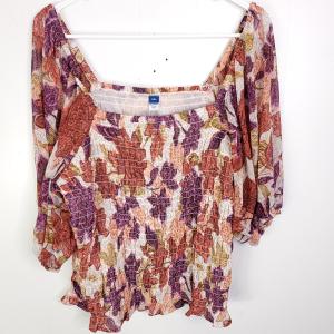 Floral Print Peplum Top, Size S