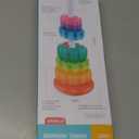 Baby Spinning Stacking Toys, Spin ABS Plastic and Color Rainbow Design Ring Stacker Baby Toys 6 to 12 Months Montessori Educational Learning Autism Sensory for Boys and Girls
