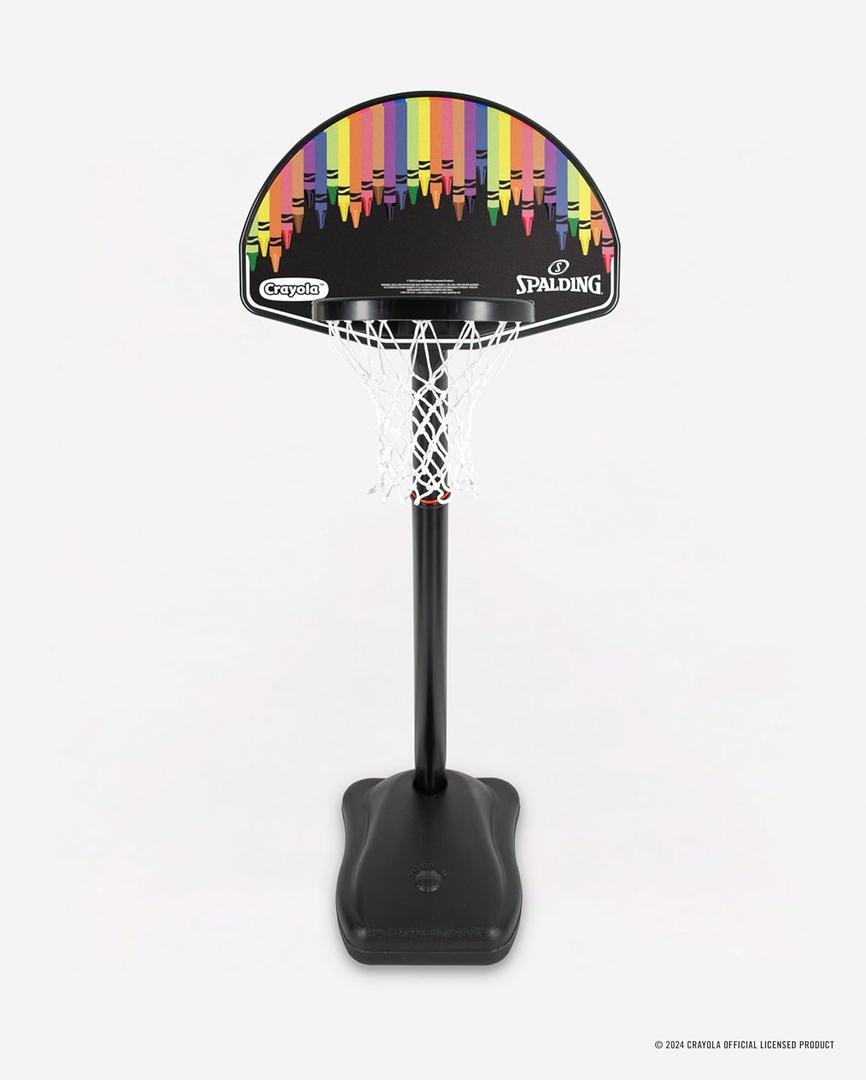 Spalding X Crayola 24" Molded Eco-Composite Telescoping Youth Portable Hoop