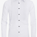 J.VER Men's Tuxedo Shirt Formal Dress Shirt Pleated Long Sleeve Button Down Shirts for Prom Party Wedding, Medium