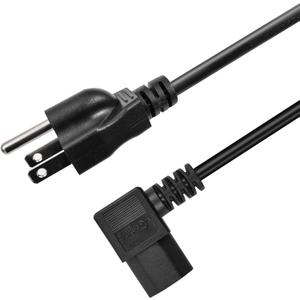 3 Prong Left Angle Power Cable 3ft Heavy Duty AC Cables forC13 Angle Type Cable, 90 Degree Power Cable, PC Monitor TV,3 Pin Connector, Universal Power Cord, Computer Left Angle Power Cord,18 AWG