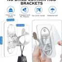 No Drill Curtain Rod Brackets, (8 Pack) Self Adhesive Curtain Rod Holders No Screw Nail-Free, Adjustable Heavy Duty Stick On Curtain Hangers Hooks for 0.5 to 1.3" Dia Rods
