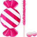Aoriher Candy Party Pink Decoration Piñata with Stick Blindfold Sweet Lollipop Birthday Piñata for Peppermint Theme Birthday Party Supplies Decoration(Peppermint)