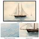 BZBIUI Vintage Sailboat Wall Art Canvas, Coastal Decor Picture Painting for Beach House, Nautical Seascape Framed Prints for Living Room Bedroom Bathroom (16"x24")