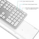 OMOTON Bluetooth Keyboard Compatible with Mac, with Numeric Keypad, Rechargeable Wireless Keyboard Compatible with MacBook Pro/Air, iMac, Mac mini/Pro Laptop and PC (Silver)