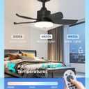 LANMEL 25 Inch Black Ceiling Fan with Light and Remote, Modern Ceiling Fan, 6 Speed, Reversible, 3000k-6500k Dimmable LED, Quiet DC Motor for Indoor Outdoor