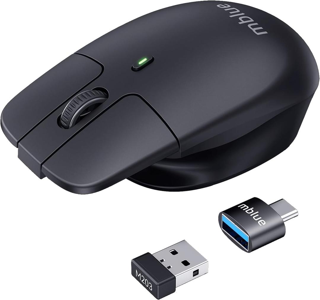 MBLUE Type C Wireless Mouse 2.4G Lightweight Portable Computer Charging Mice for Phone, PC, Laptop, Computer and All Type C Devices