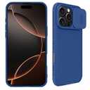 Mangix for iPhone 16 Pro Case with Camera Cover, Slim Fit Thin Polycarbonate Protective Shockproof Cover with Slide Camera Cover, Upgraded Case for Phone 16 Pro 6.3inch 2024 (Blue)