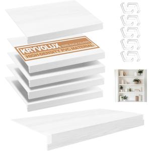 5 Pcs Wire Rack Covers 28x12x3 inch PVC Pantry Shelf Cover 0.31 inch Thick Removable Closet Wire Rack Shelf Covers,Decoration Kitchen Bathroom Office Shelving(White Birch Color,28x12x3inch)