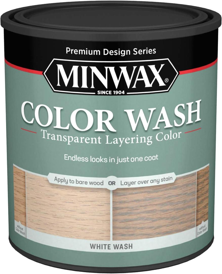 Minwax 618604444 Color Wash Transparent Layering Color, White Wash, 1 Quart