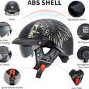 VCOROS Half Helmets Motorcycle VHF04 Open Face Sun Visor Quick Release Buckle Adjustable DOT Approved Cycling Retro Cruiser Pilot Helmets for Adults Men and Women (Matte Indian,L)