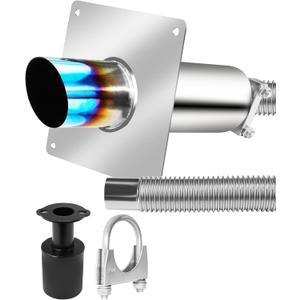 Upgraded Generator Exhaust Extension Kit, Stainless Steel, with Muffler And Insulated Through-Wall Mounting Plate, Exhaust Adapter, Exhaust Pipe, U-bolt Clamps, for Firman and Hond