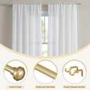 Gold Extra Long Curtain Rods 120 Inch to 170 Inch for Windows, 1 Inch Adjustable Heavy Duty Long Curtain Rods Set, Easy to Install with 3 Brackets, Suitable for Bedroom, Outdoor.