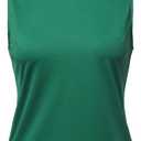 Women's Clergy Sleeveless T-Shirt Tab Collar Clergy Minister Priest Outfit Priest Costume Shirt Tops (Green, L)