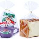 50pcs 9x12 inch Bottom Gusset Clear Cellophane Gift Wrap Bags with 5" Twist Ties for Party, Birthday, Wedding, Home, Kitchen