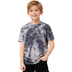 Boys Tie Dye Shirt Cotton Short Sleeve Tshirts for Boys Summer Tops Kids Clothes Size 5-14 Years