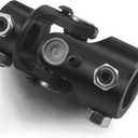 1" DD X 3/4" DD Single Steering Shaft U Joint Coupler Black Steel Universal Coupling