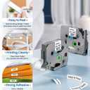 Labelife Label Maker Tape 12mm 0.47 Laminated White, Replacement for Brother P Touch Label Tape TZe-231 TZe231 TZe TZ Tape, Compatible with PT-D210 D220 H110 D200 D400 D410 D610BT, 12mm x 8m, 5-Pack (Black on White)