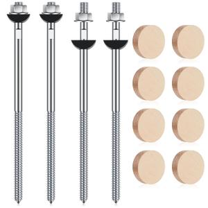 Shimeyao 4 Set Wood Newel Mounting Kit Newel Post Fastener Installation Kit for Residential and Commercial Installation, Anchors Post Directly to Wood or Concrete Floor