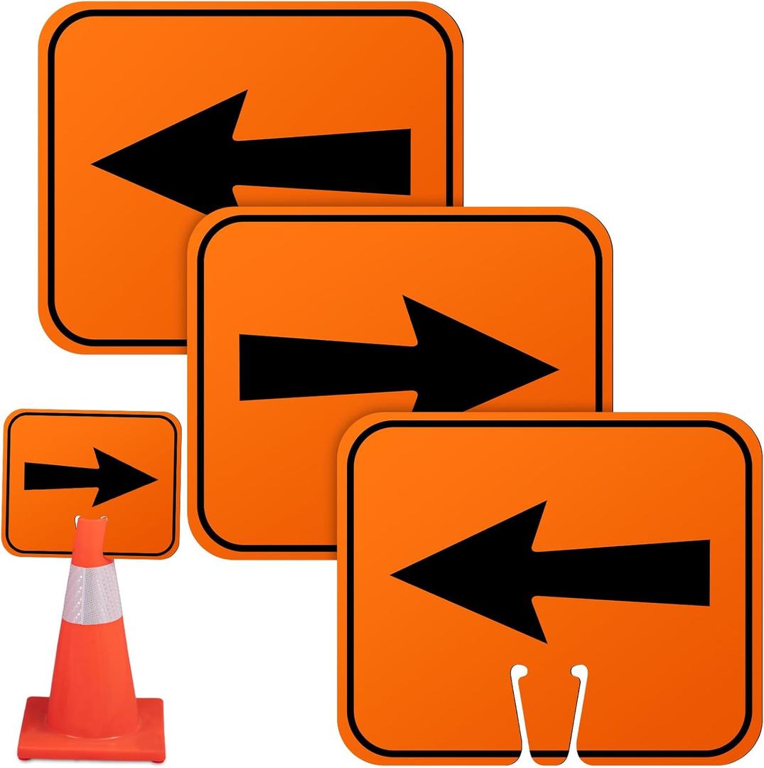 Geetery Traffic Arrow Orange Detour Signs Road Cone Top Directional Left Right Arrows Sign for Road Barricade Outdoor Construction(3 Pcs)
