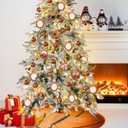 Syhood 26 Pcs Basketball Christmas Decor Set Include 12 Sports Ball Ornaments 36'' Print Christmas Tree Skirt 12 Wooden Mini Sports Ornaments and Rope for Home Xmas Holiday Party