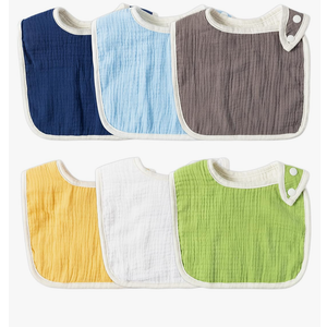 Zainpe 6Pcs Snap Muslin Cotton Baby Bibs for Boys Girls Blue Green Feeding Bib Adjustable Neutral Gray Burp Cloths with 6 Absorbent Soft Layers for Unisex Infant Toddler Drooling Teething and Eating Zainpe 6Pcs Snap Muslin Cotton Baby Bibs for Boys Girls Blue Green Feeding Bib Adjustable Neutral Gray Burp Cloths with 6 Absorbent Soft Layers for Unisex Infant Toddler Drooling Teething and Eating