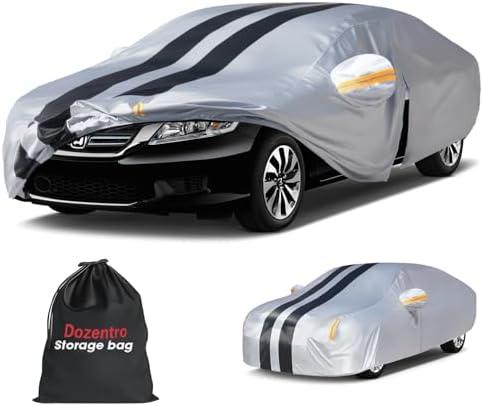  10 Layers Sedan Car Cover Custom Fit for Honda Accord(2001-2025), 100% Waterproof All Weather for Automobiles, Gift with Towel, Heavy Duty Car Covers for Rain Sun UV Protection with Door Zipper. : Automotive