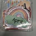 Boho Rainbow Happy Birthday Bulletin Board Rainbow Holiday Board Sign Let's Celebrate Happy Birthday Cloud Accents Cutouts for Calendars Bulletin Boards