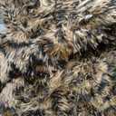XeGe Luxury Faux Fur Leopard Print Blanket, Soft Cheetah Patterned Fluffy Bed Blanket, Shaggy Plush Decorative Couch Throw, Cute Furry Animal Print Fuzzy Throw for Sofa Bed Couch, Brown, 60x90