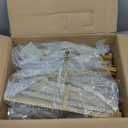 Metal Arch Backdrop Stand and Cover Set  3 Gold Frames (7.2ft, 6ft x2) with White Wrinkle-Free Spandex Covers, Water Weights, Bags & Case  Wedding, Birthday, Baby Shower, Party Decor