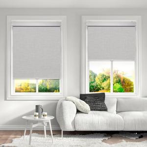 SHADESLINE Cordless with Valance 100% Blackout Window Shades Pull Down Window Blinds with Thermal Insulated Fabric. Easy to Install. (Maximum Height 80") (Light Grey Color) (37" Width)