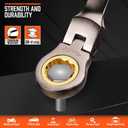 HORUSDY 24-Piece Flex-Head Ratcheting Wrench Set | Metric and SAE | Ratchet Combination Wrenches Set with Organizer | 72-Teeth | Chrome Vanadium Steel | 8-19 mm & 1/4 to 7/8