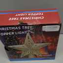 10" Christmas Tree Topper Star Lighted with 6 Projection Modes, Light Up Christmas Tree Topper Built-in LED Rotation Light, 3D Glitter Dynamic Projector Tree Top for Xmas Party Decorations Gift (Gold)