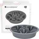 Leash Boss Slow Feeder Dog Bowls - Nonslip Slow Feeder Insert, Healthy Eating Dog Food Bowl, Includes Puppy Essentials Placemat & Star Mold, 2 Cup, Gray (2 Cup - 7.5-8 Inch Feeder Holes)