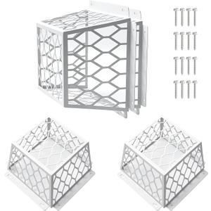 2 Pack Dryer Vent Cover Guard for 3 to 4 Inch Exhaust Fan Cover Dryer Vent Cover Outside, Pest Proof Exhaust Vent Cover for Dryer, 7"Lx7"Wx5"H Stainless Steel Universal Vent Guard