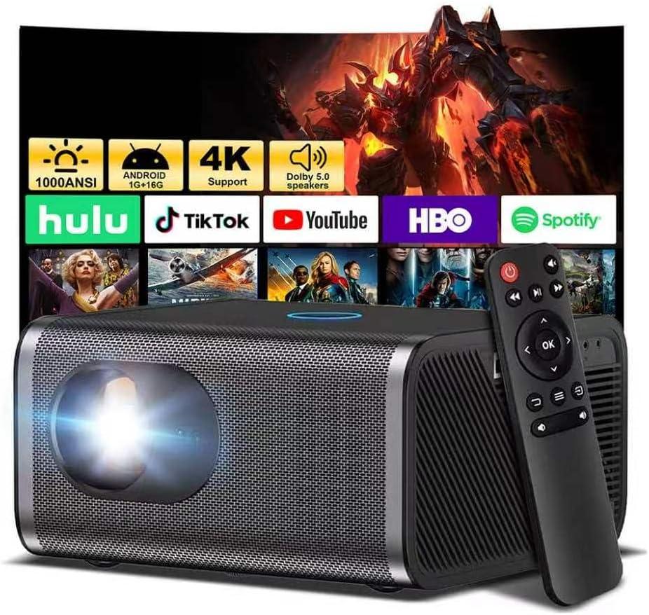 Smart Projector,Native 1080P 4K Support,1000 ANSI,Auto Focus