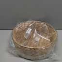Round Water Hyacinth Storage Baskets for Organizing Round Wicker Basket with Double Handles-Wicker Baskets for Shelves