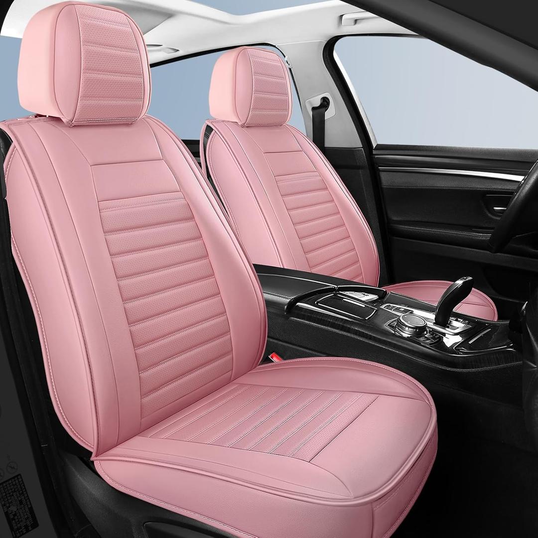 Car Seat Covers Full Set,Breathable Faux Leather Seat Covers for Cars,Waterproof Automotive Seat Covers Cushion for Most Sedans SUV Pick-up Truck(Style2,5 PCS Full Set,Pink) Car Seat Covers Full Set,Breathable Faux Leather Seat Covers for Cars,Waterproof Automotive Seat Covers Cushion for Most Sedans SUV Pick-up Truck(Style2,5 PCS Full Set,Pink)