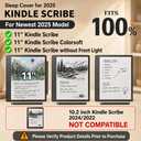 Case for 11" Kindle Scribe 2025 (3rd Gen) & Kindle Scribe Colorsoft with Pen Holder, Lightweight Leather Cover with Multi-Viewing Angles, Auto Sleep Wake (Green Daisy, 11 inch)