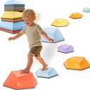 Kids Stepping Stones – 8 Piece Balance Blocks Set for Toddlers, Multicolor Balance Beam Path for Obstacle Course Play, Promotes Coordination & Motor Skills