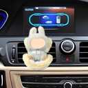 6 x Car Seat for Dolls, Cute Car Seat with Clip Box and Safety Belt Soft Furry Cushions Ideal Decorative Accessories for Air Vent Clip and Desktop Stand(Apricot)