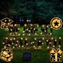 11 Pcs Solar Stake Light 2026 Graduation Yard Sign Decorations Black and Gold Congrats Grad Lawn We Are So Proud of You Outdoor Yard Sign for College High School Graduation Party Decoration
