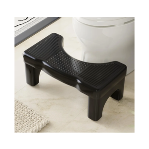 Black Toilet Stool Squat Adult, 7" Squatting Poop Stool for Toilets, Bathroom Foot Rest Stools for Pooping, Potty Toilet Step Stool for Toddlers & Adults, Non-Slip Pads