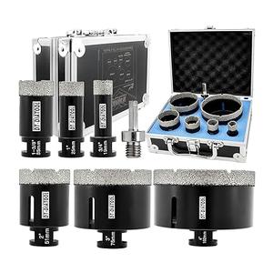 BRSCHNITT Diamond Core Drill Bits Set 19/25/35/51/76/102mm Tile Hole Saw Kit 6pcs for Porcelain Tile Granite Marble Masonry Brick