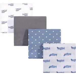 Hudson Baby Unisex Baby Cotton Flannel Receiving Blankets, Airplanes Helicopters, One Size